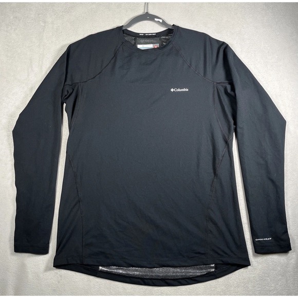 Columbia Omni-Heat Base Layer Shirt Men's XL Black Long Sleeve Thermal Stretch - Picture 1 of 10